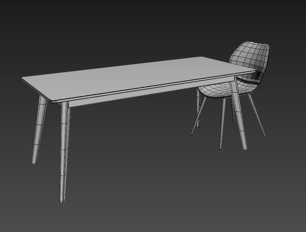 Highrock Dinning Chair Rowico Dining Table 3d model 3D model_2
