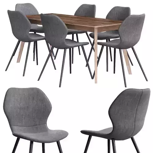 Highrock Dinning Chair Rowico Dining Table 3d model