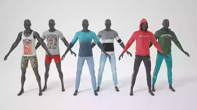 Man mannequin with clothes  A-pose 3D model