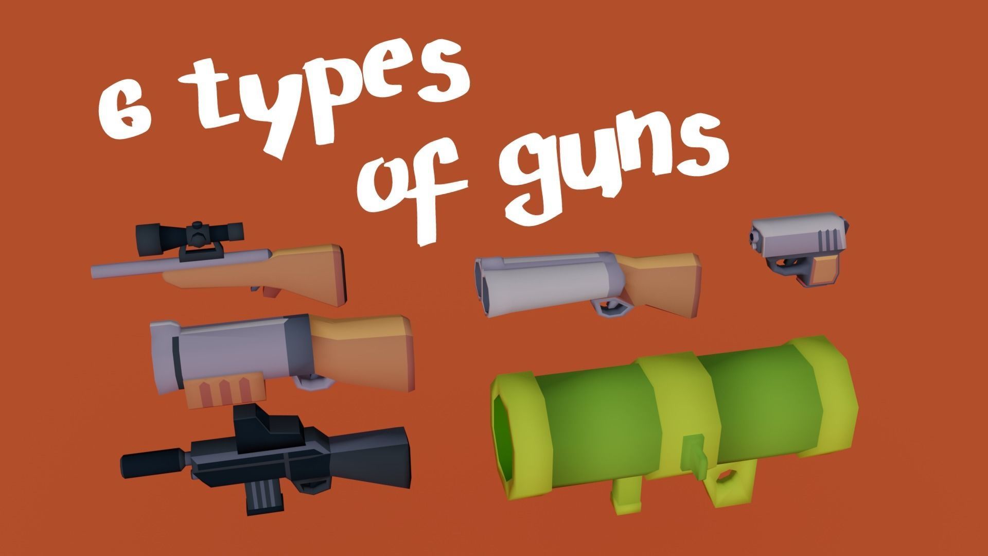Toony Series - Tiny Guns - stylized weapon pack - 20 assets Low-poly 3D model_1