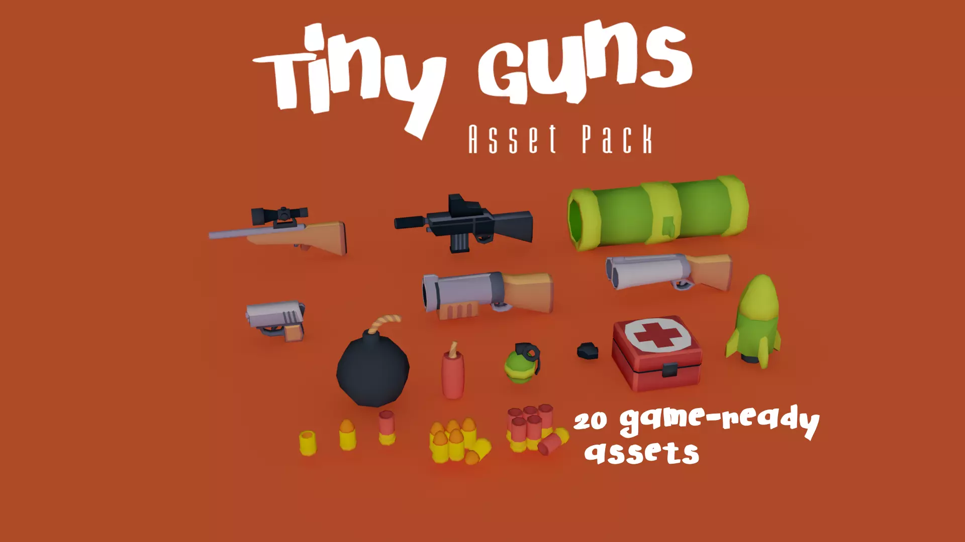 Toony Series - Tiny Guns - stylized weapon pack - 20 assets Low-poly 3D model_0