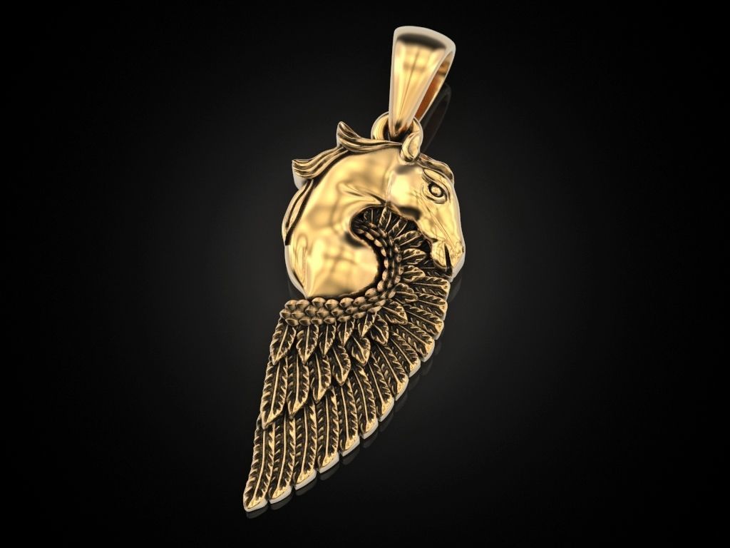 Pegasus Pendant 3D print model_9