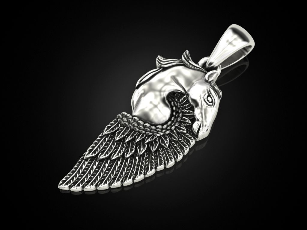 Pegasus Pendant 3D print model_3