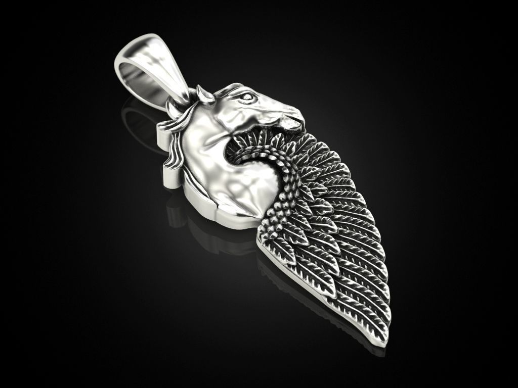 Pegasus Pendant 3D print model_4