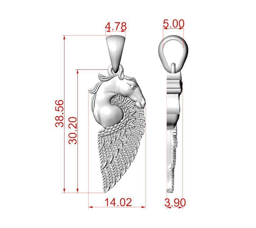 Pegasus Pendant 3D print model_8