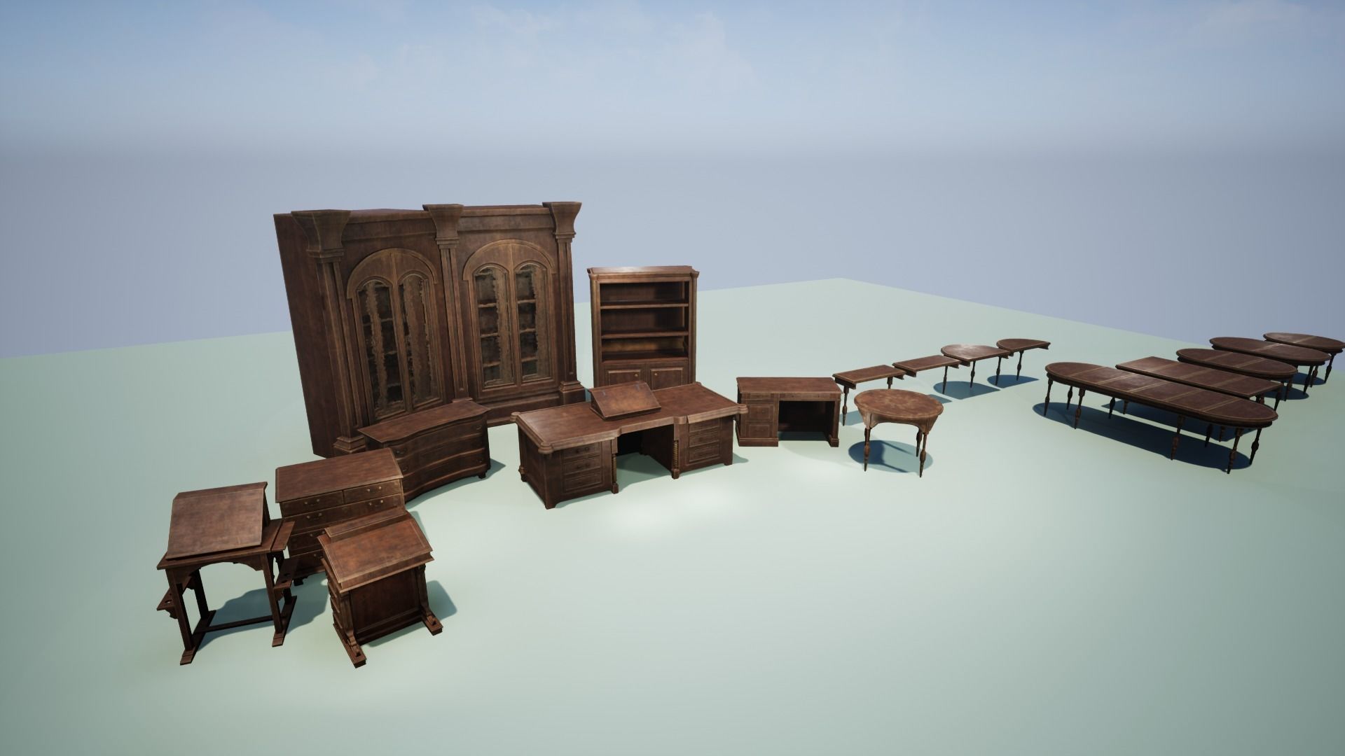 Vintage Furniture Low-poly 3D model_3