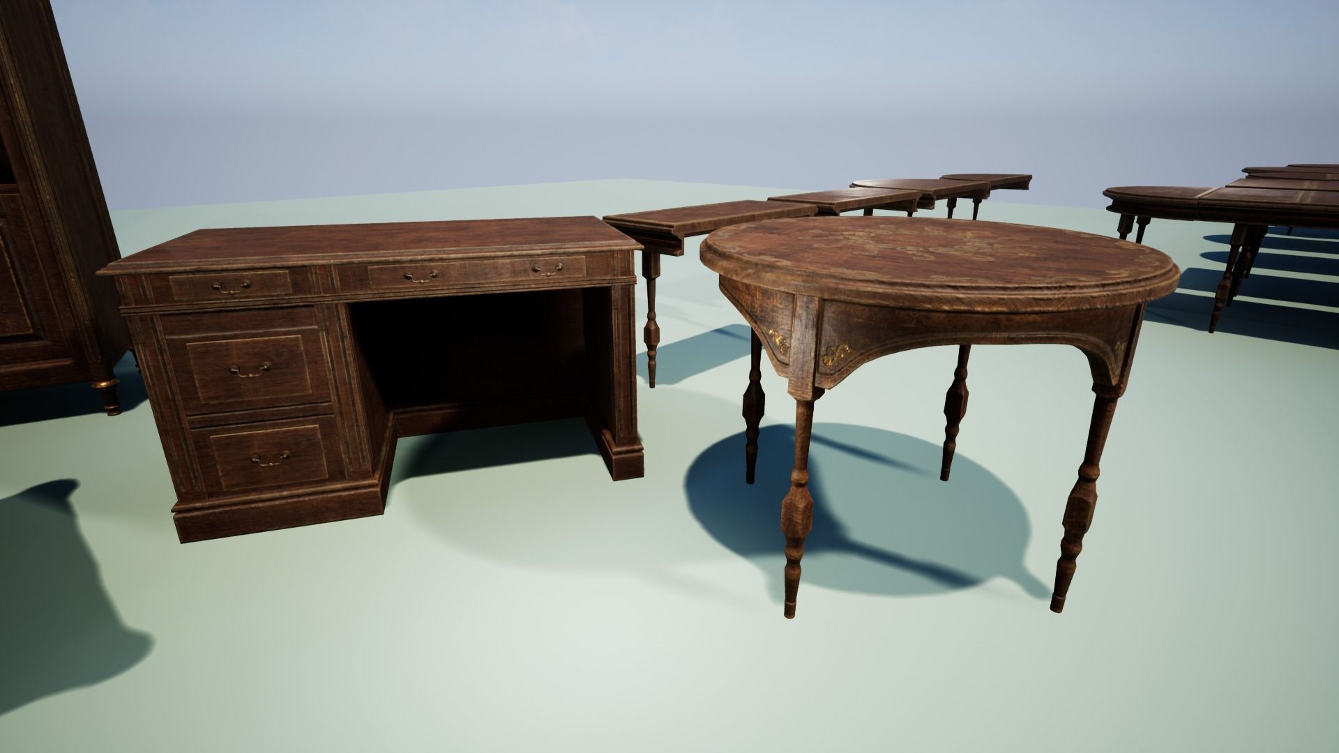Vintage Furniture Low-poly 3D model_7