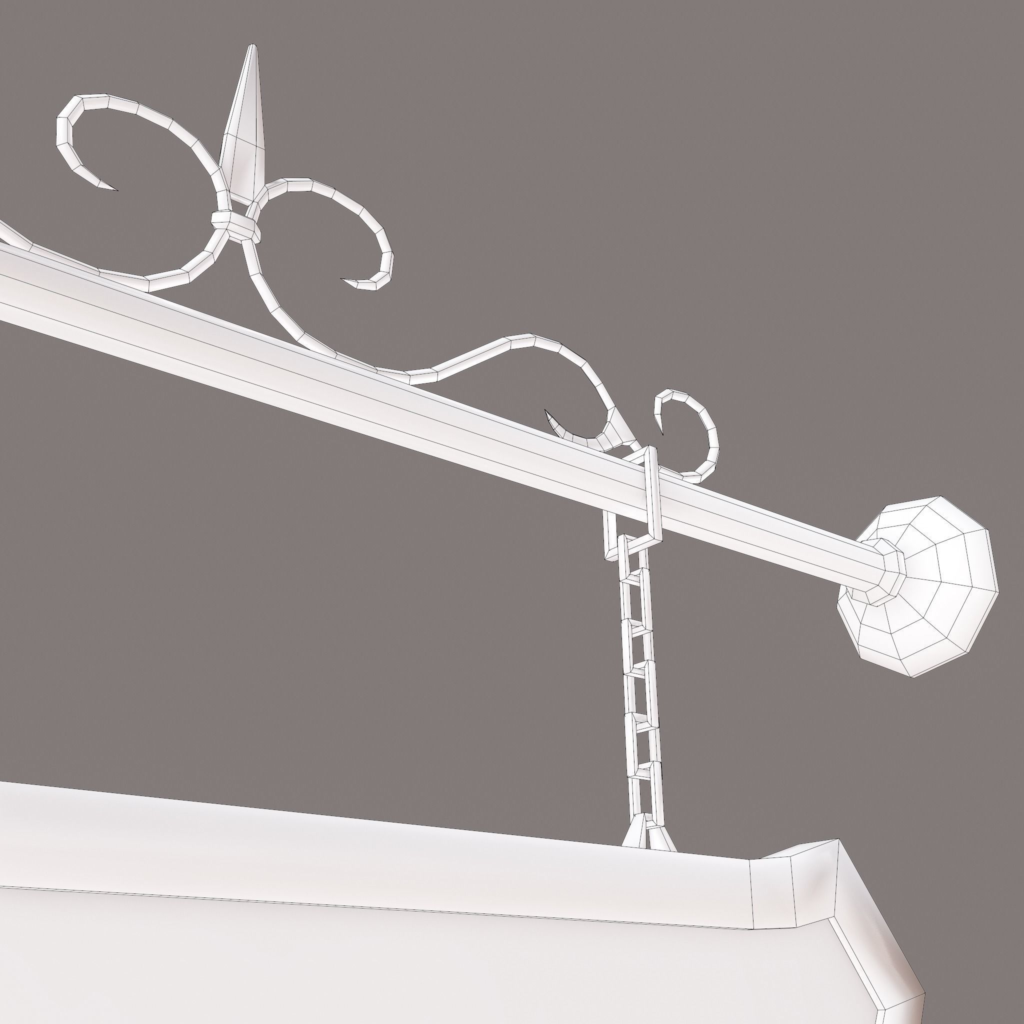 Medieval Wooden Tavern Sign Low-poly 3D model_31