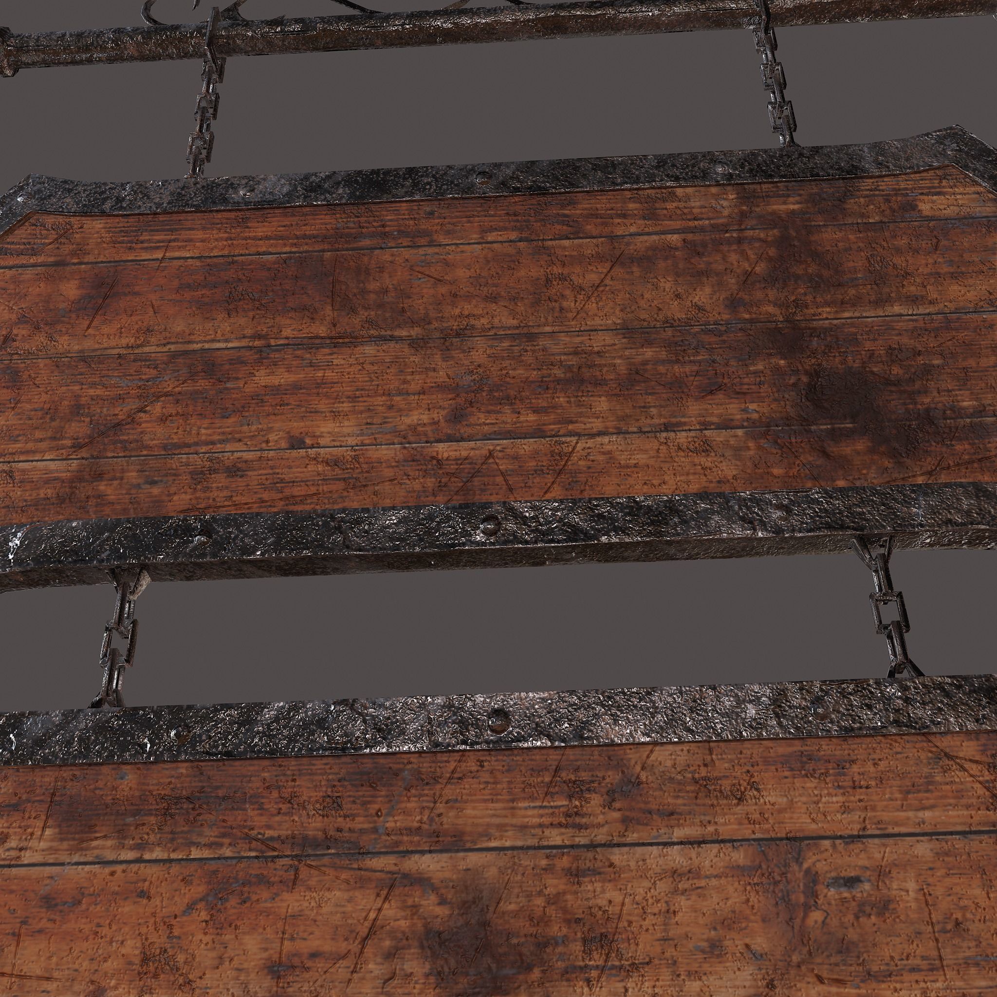 Medieval Wooden Tavern Sign Low-poly 3D model_19