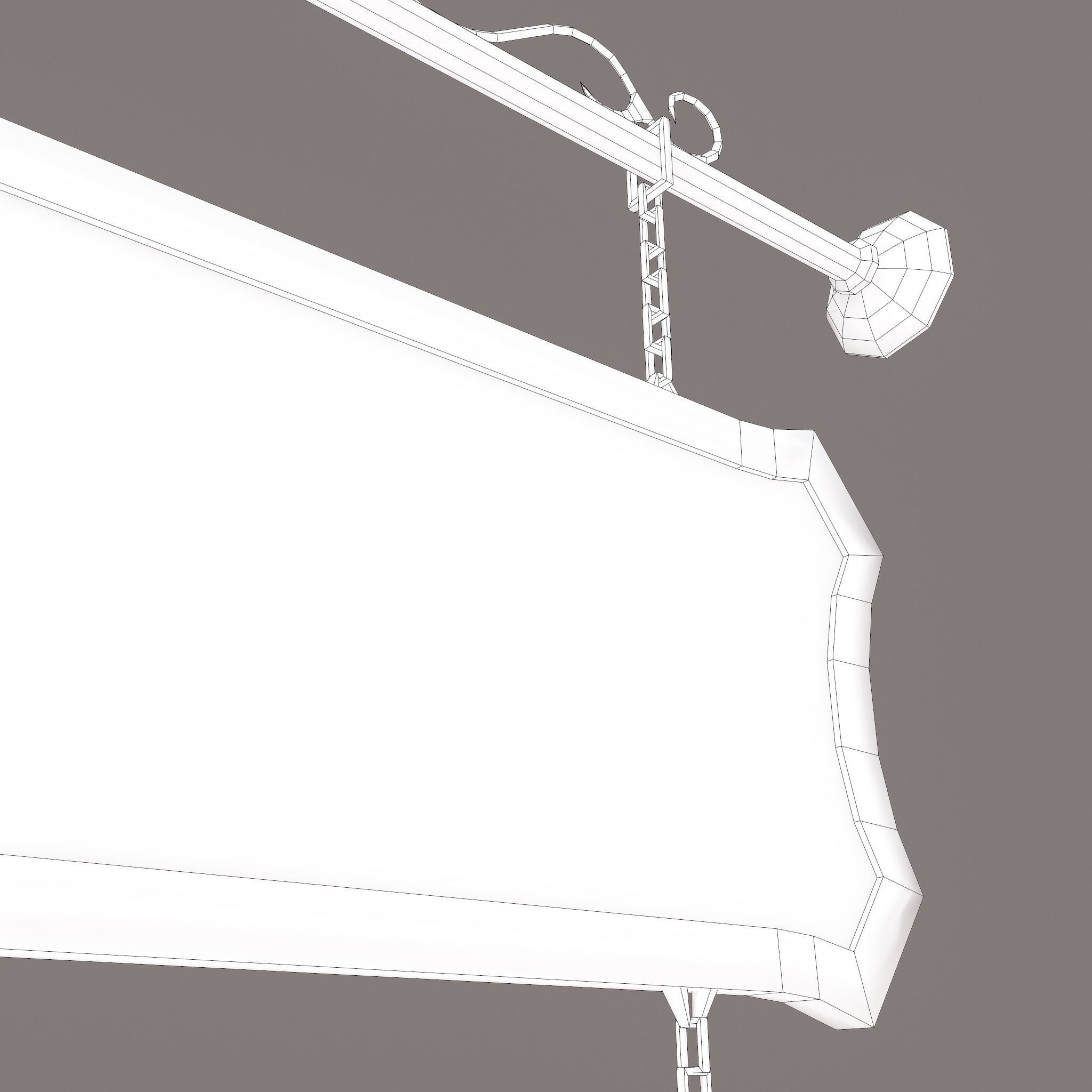 Medieval Wooden Tavern Sign Low-poly 3D model_32