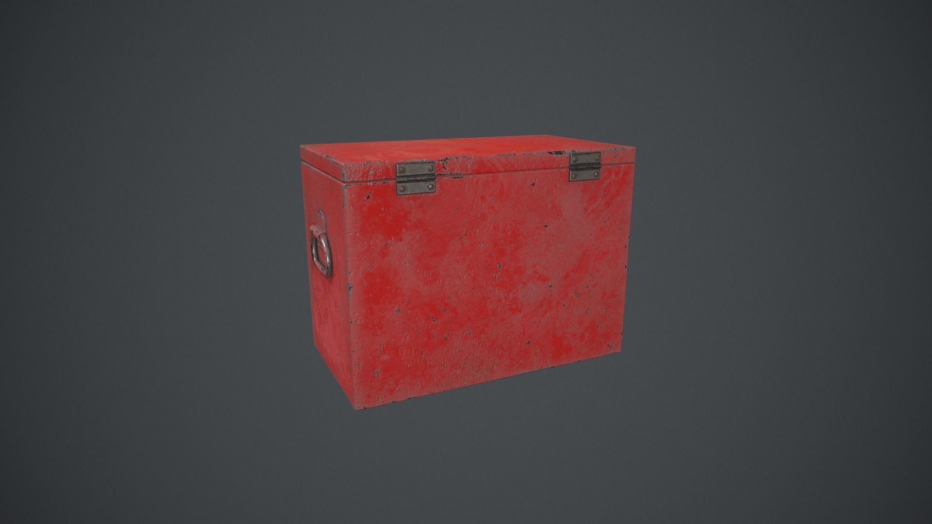Red Tool Chest - Tool Box Low-poly 3D model_3