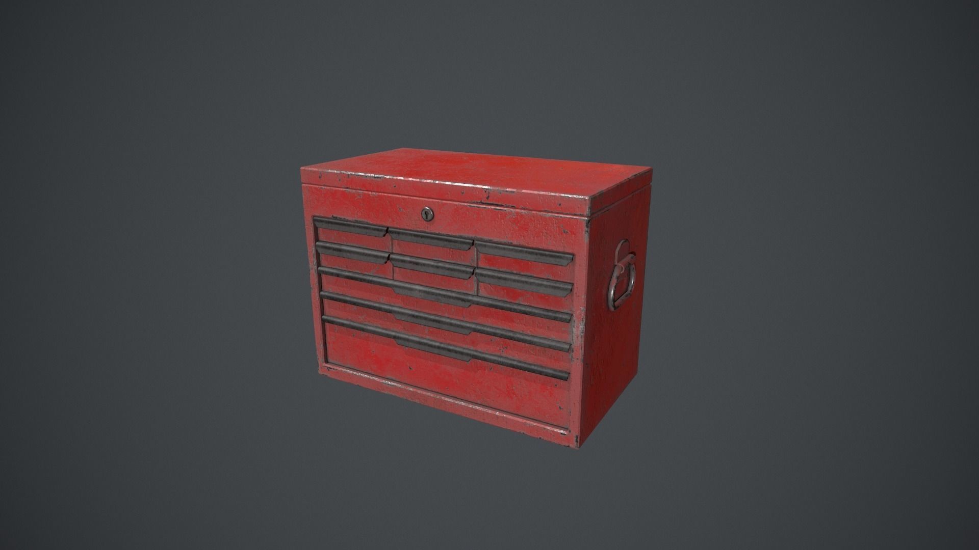 Red Tool Chest - Tool Box Low-poly 3D model_1