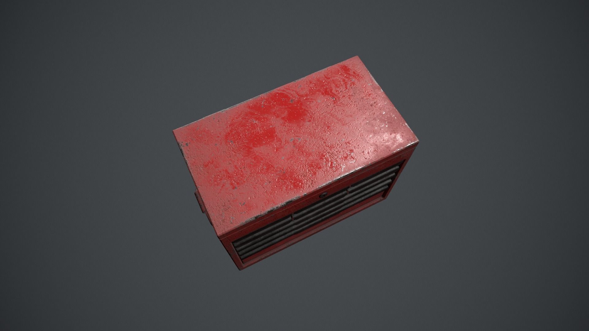 Red Tool Chest - Tool Box Low-poly 3D model_4