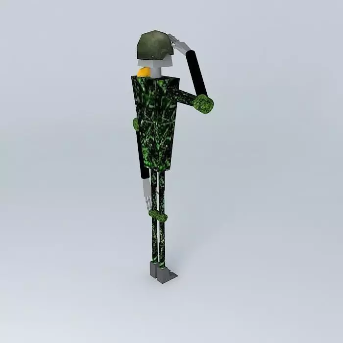 Soldierbot man in suit Free 3D model