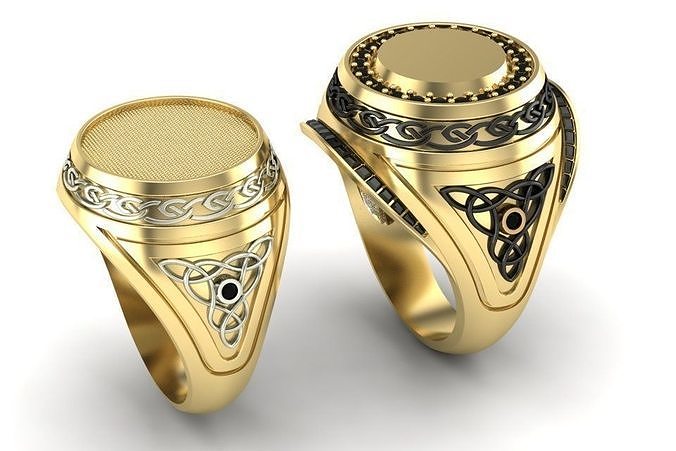  Round Celtic Signet mens ring   3D print model