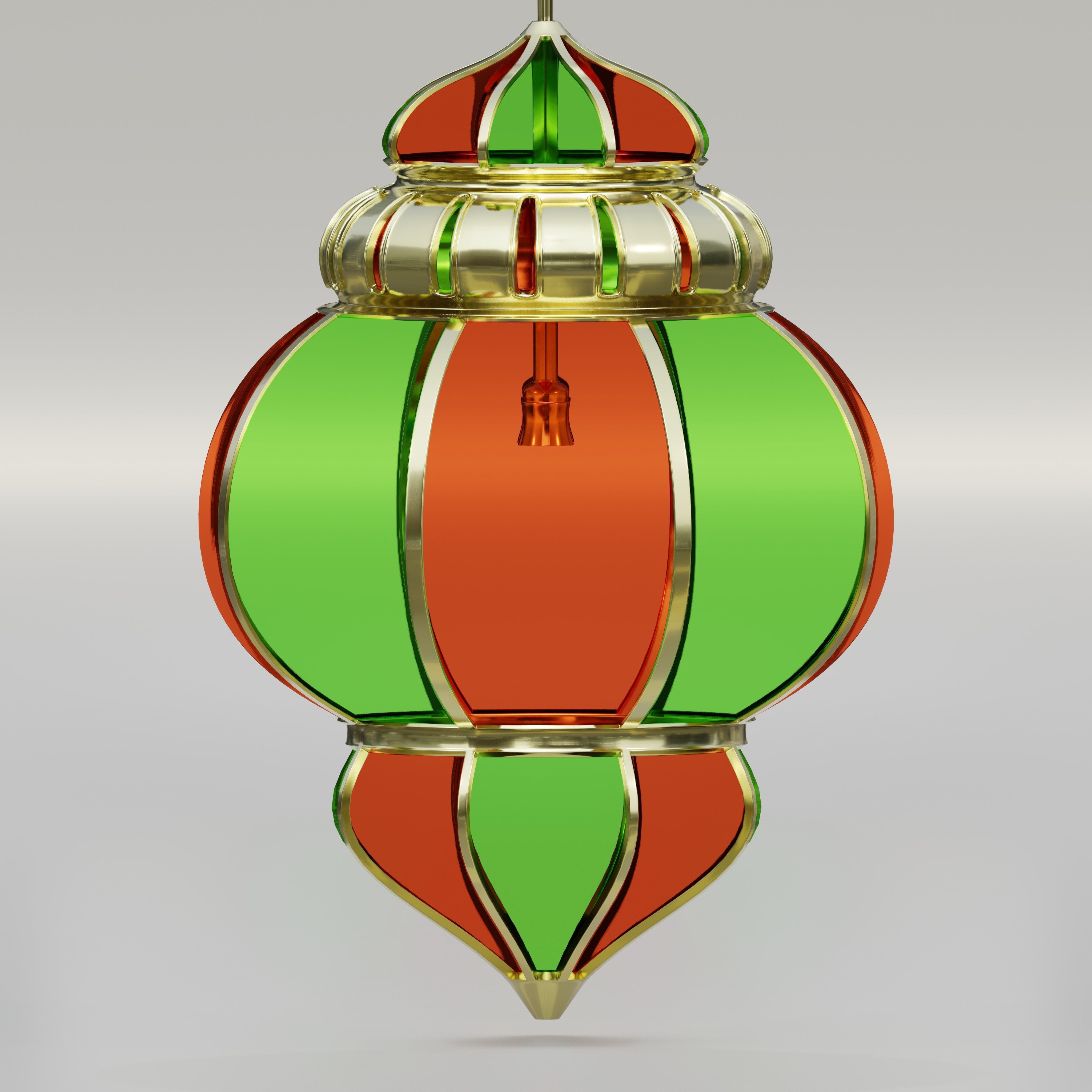 Moroccan round pendants glass lamp 3D model_3