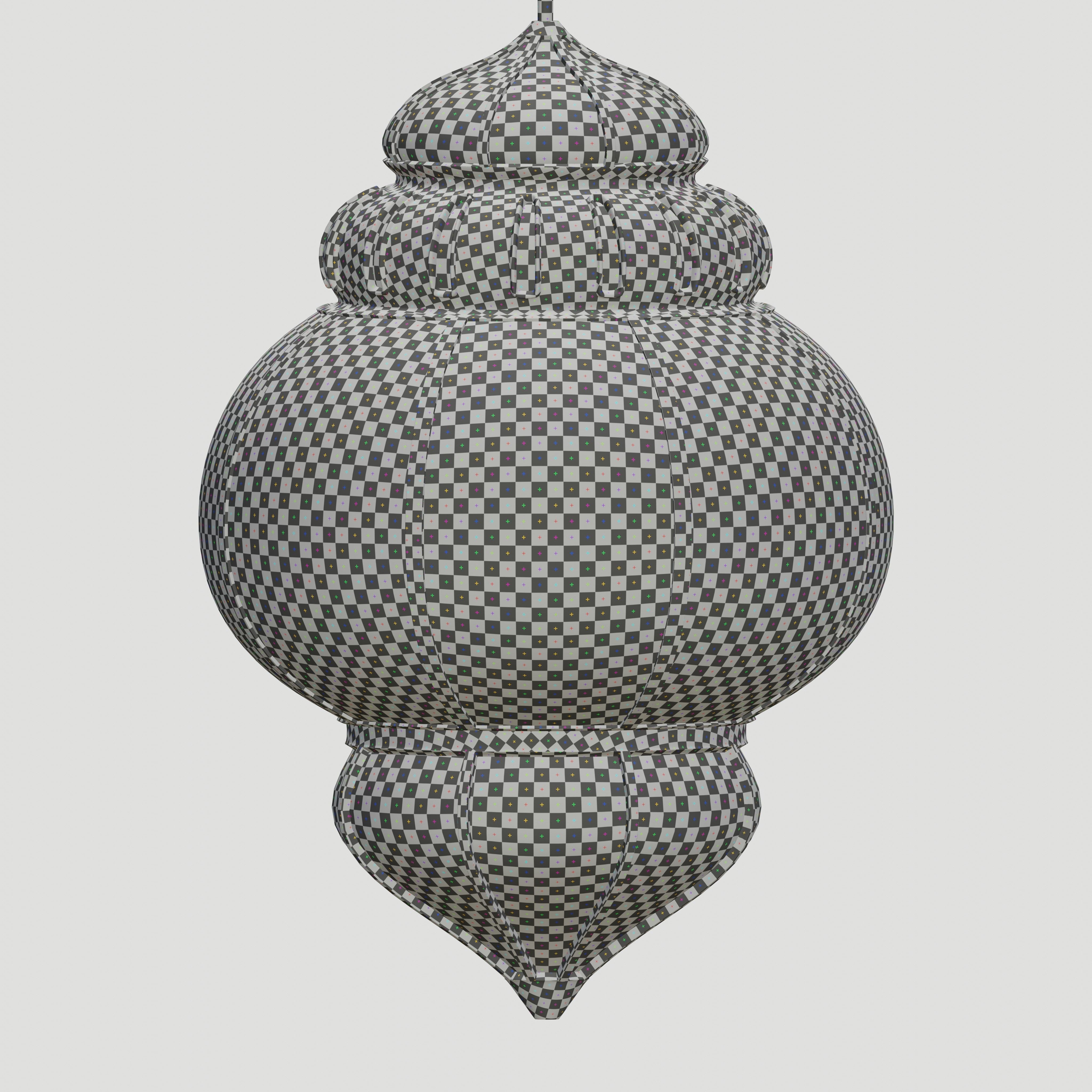 Moroccan round pendants glass lamp 3D model_12
