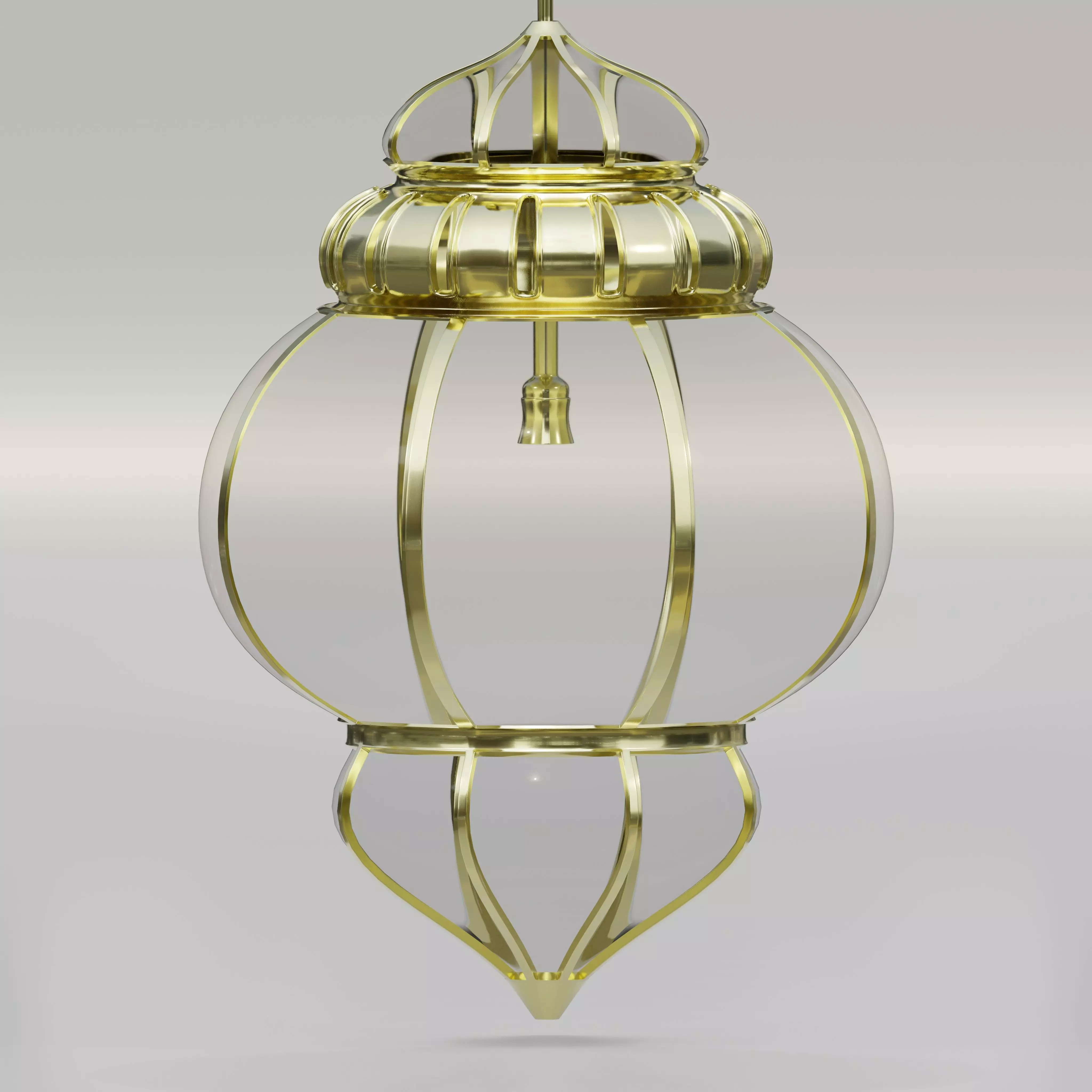 Moroccan round pendants glass lamp 3D model_0