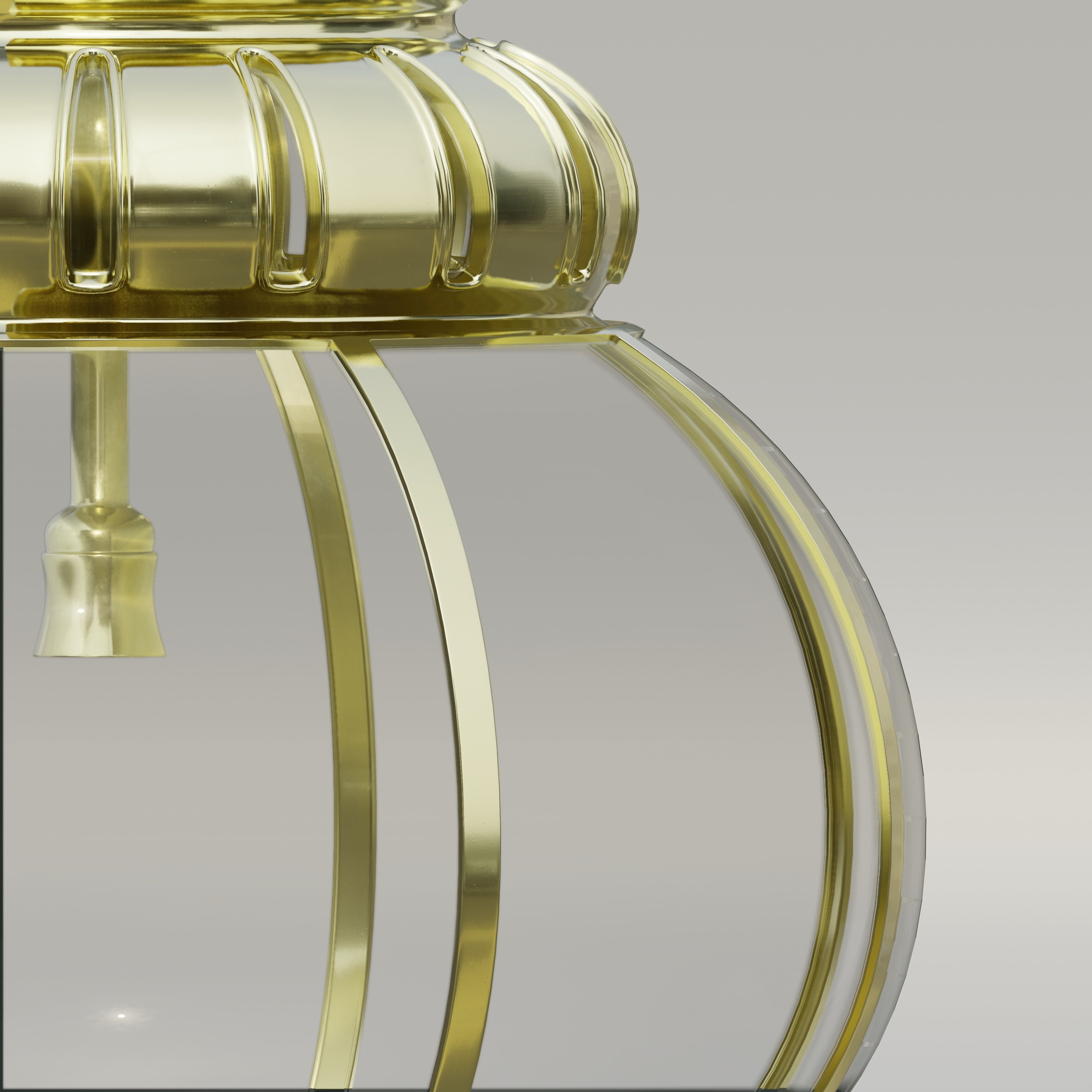 Moroccan round pendants glass lamp 3D model_6