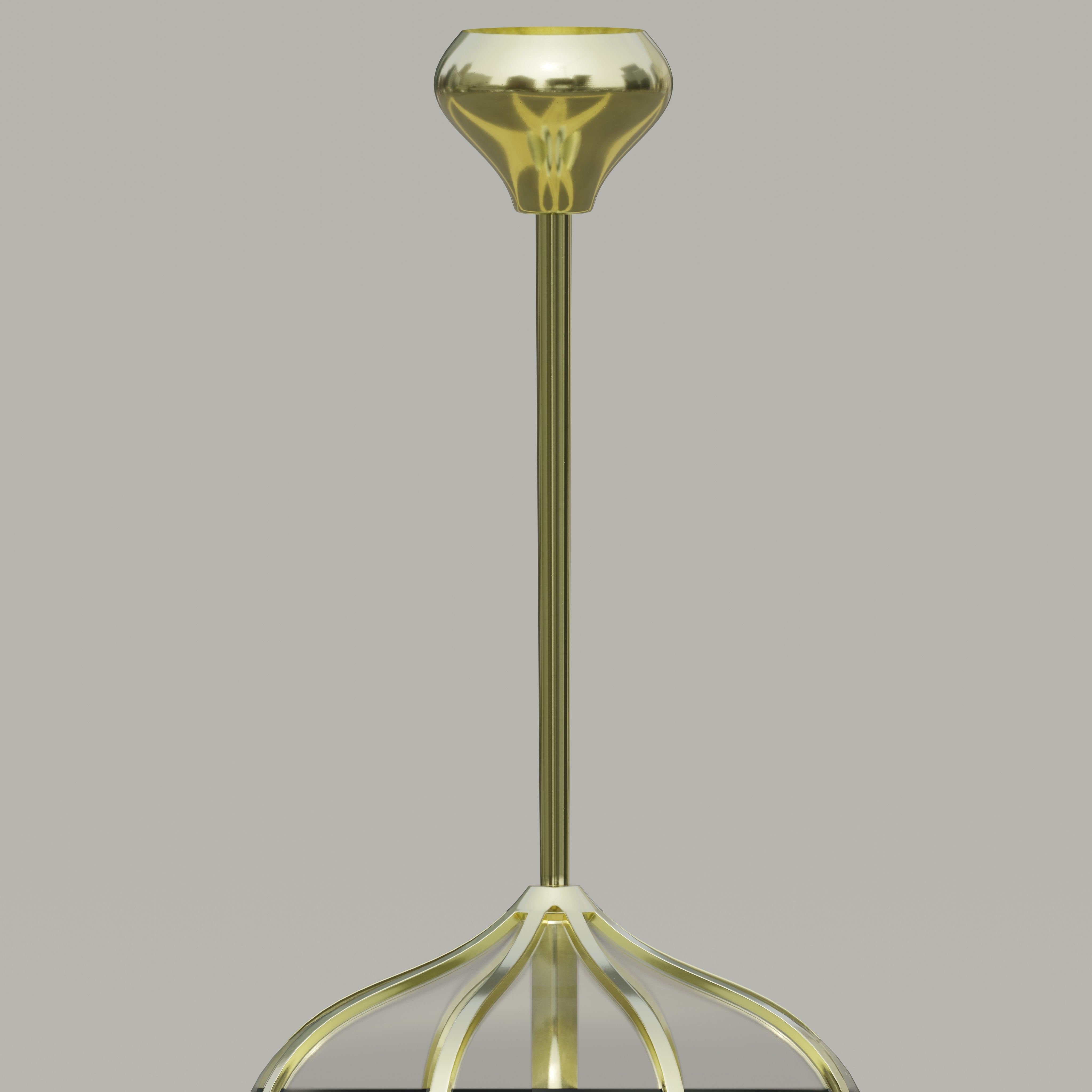 Moroccan round pendants glass lamp 3D model_5