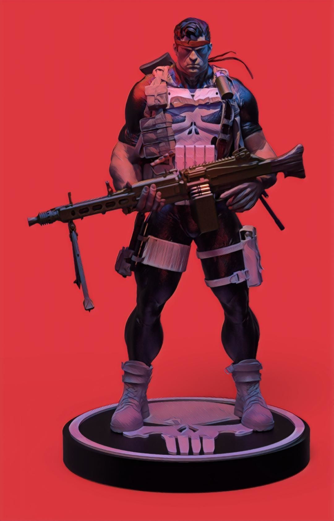 The Punisher Armory Fan Art Statue 3D print model_38