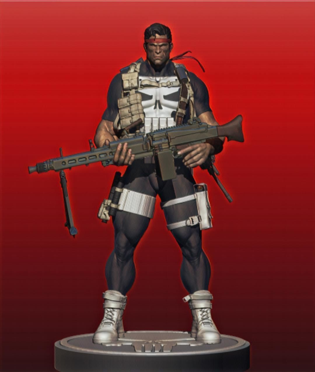 The Punisher Armory Fan Art Statue 3D print model_3