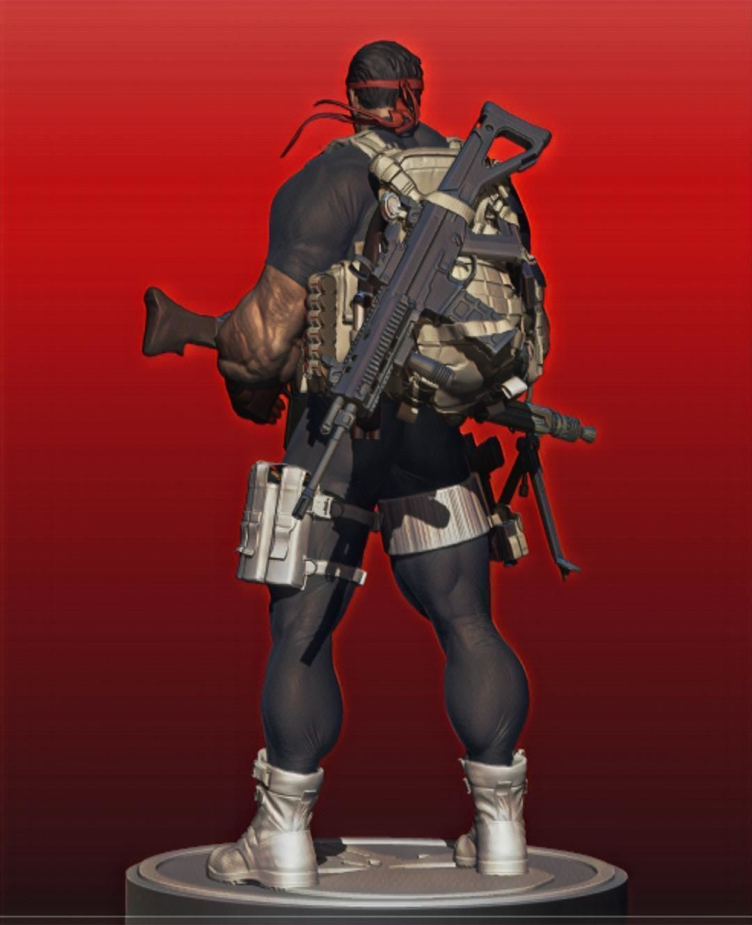 The Punisher Armory Fan Art Statue 3D print model_4