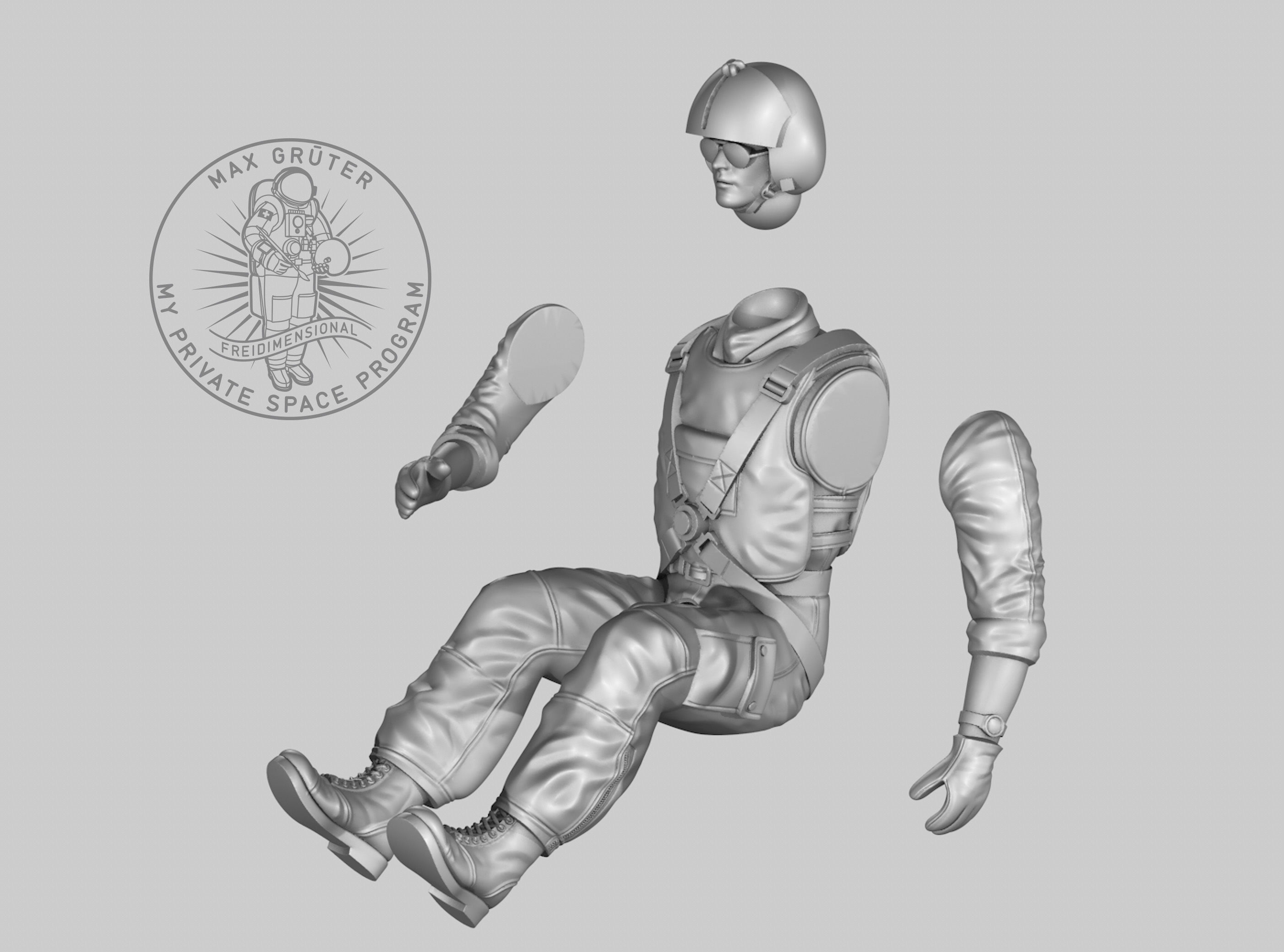 Helicopter Pilot 3D print model_3