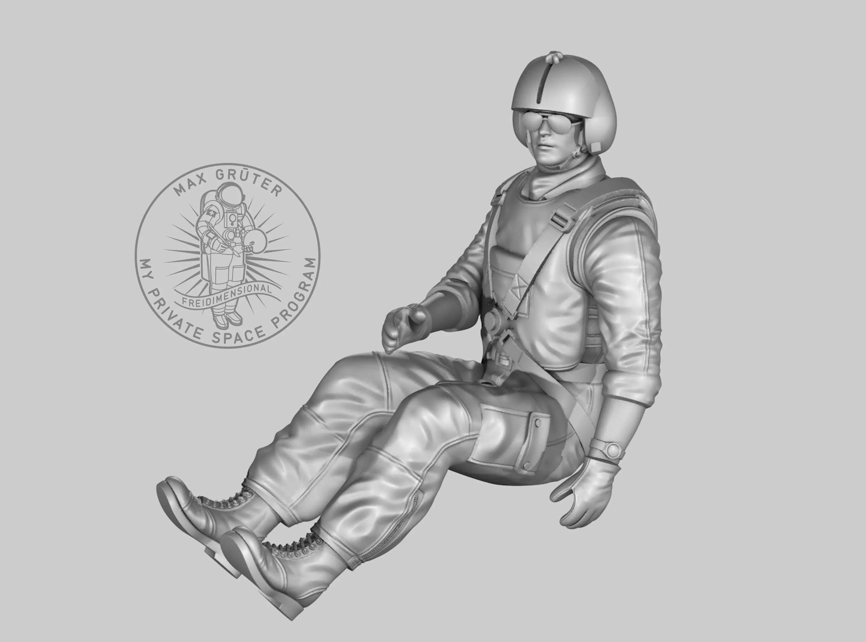 Helicopter Pilot 3D print model_0
