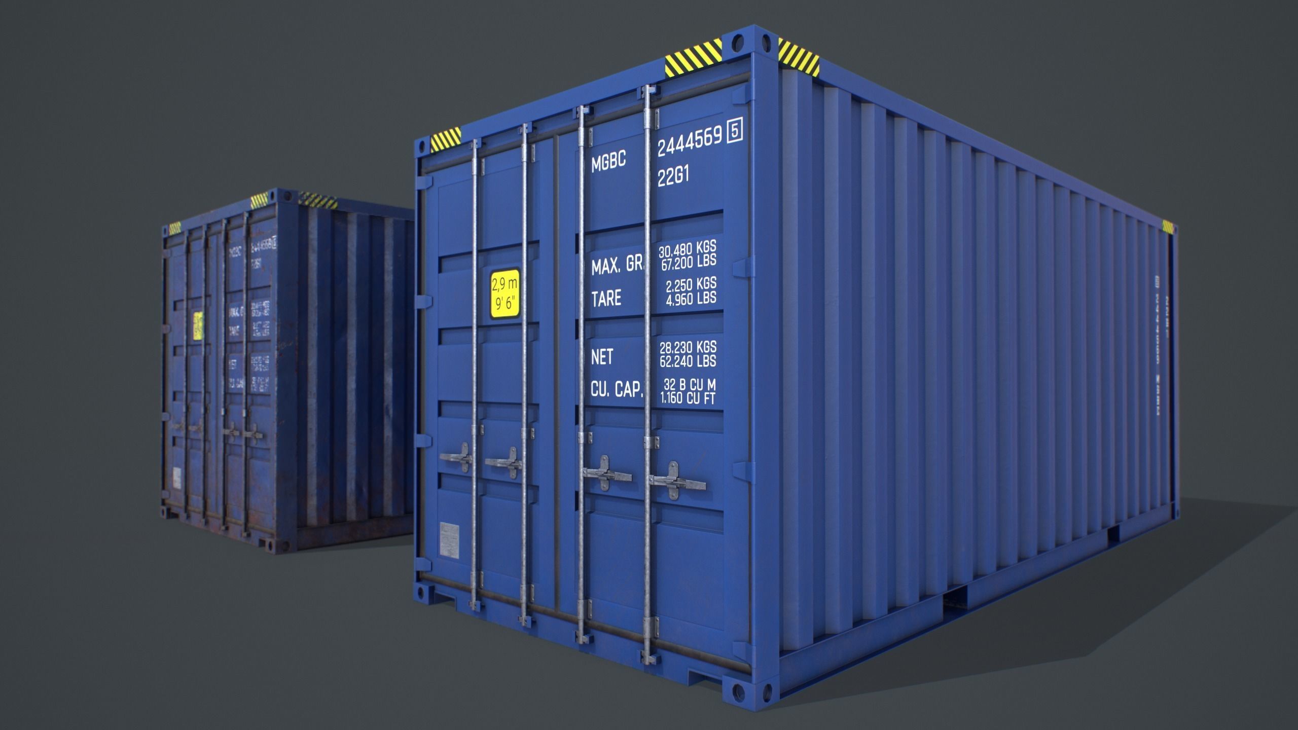 Container PBR Low-poly 3D model_1