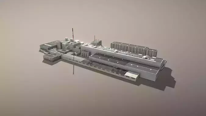 Plant LOWL Linz Factory Low-poly 3D model