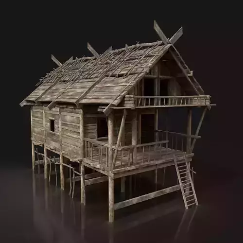 Next Gen AAA FANTASY MEDIEVAL WOODEN HOUSE FOREST HOUSE SWAMP Low-poly 3D model