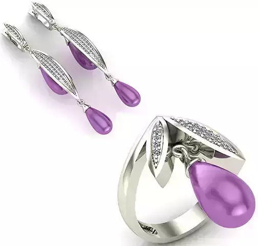 WOMAN SET RING AND EARRINGS