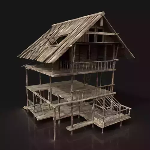 Next Gen AAA FANTASY MEDIEVAL WOODEN VILLAGE WATCHTOWER HUT Free low-poly 3D model