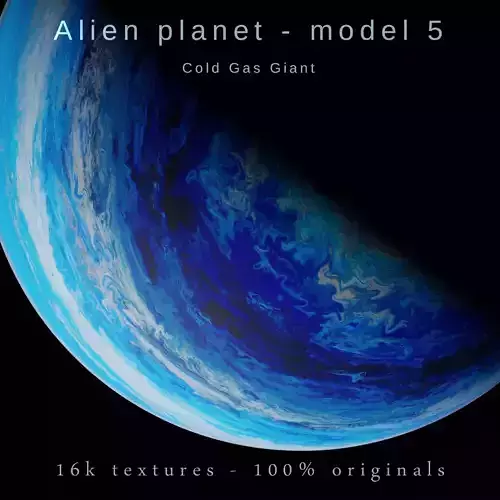 Alien planet model 5 - 16k photorealistic - cold gas giant Low-poly 3D model