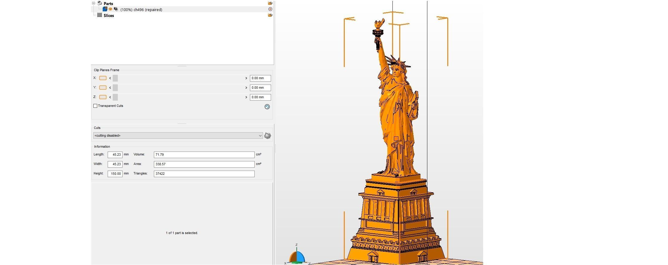 3D model of the Statue of Liberty for 3D printing 3D print model_2
