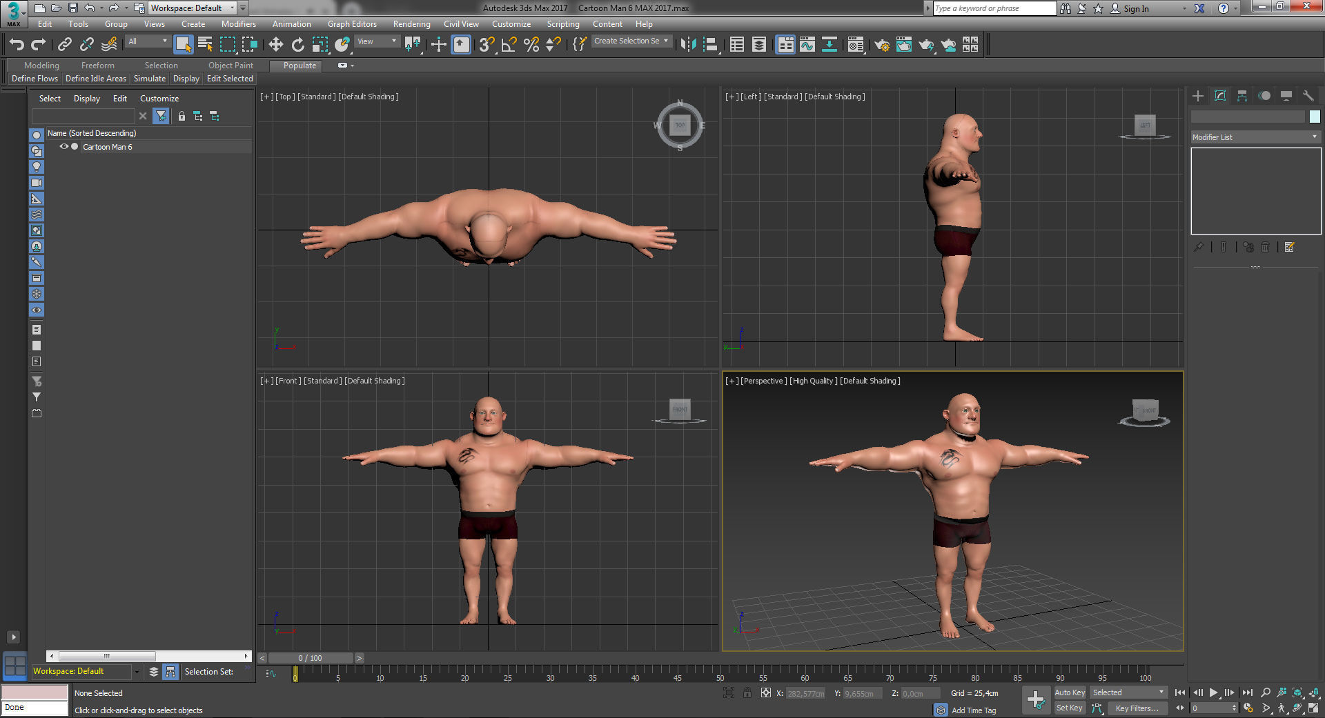 Cartoon Man 6 3D model_7