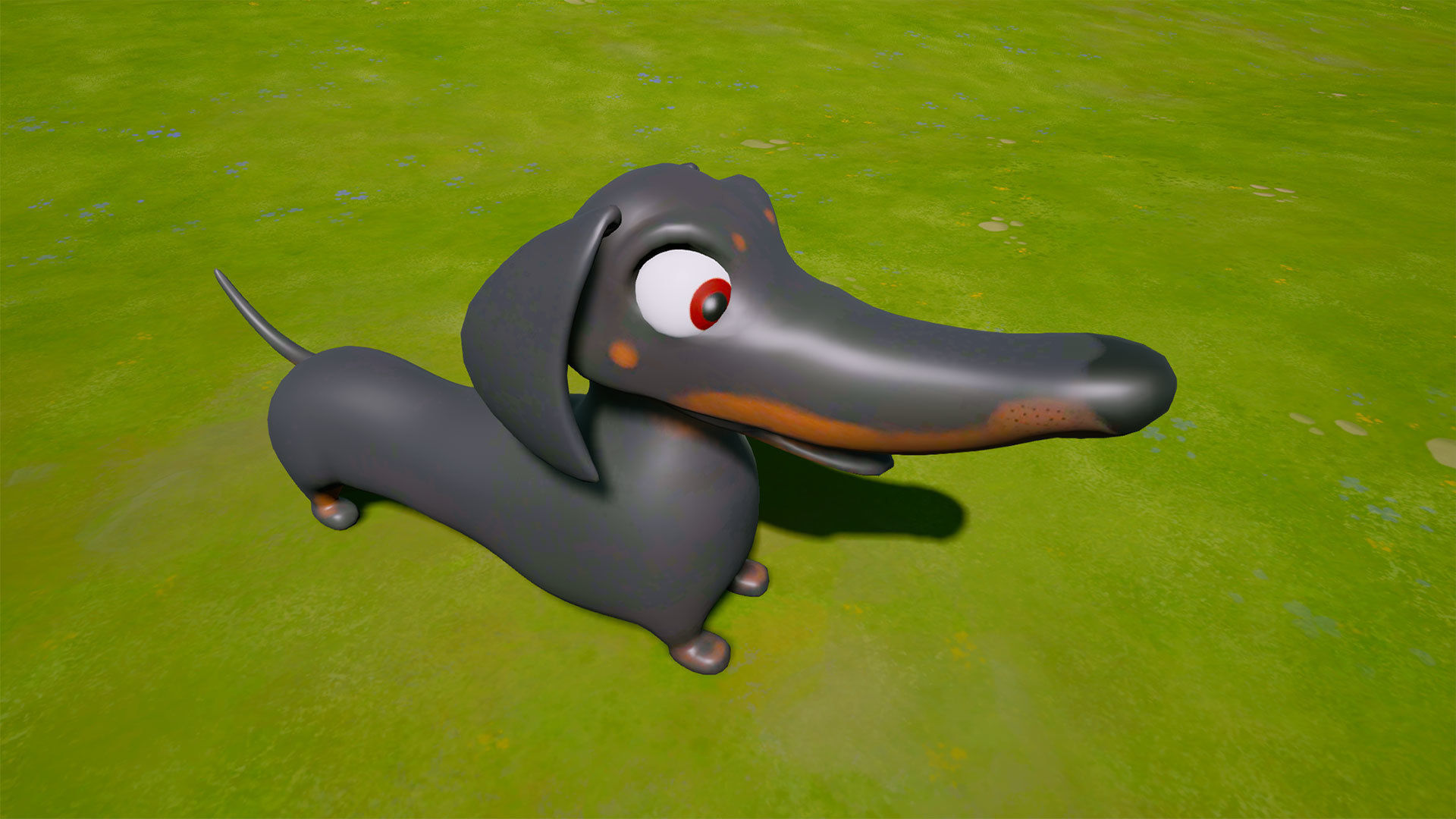 Cartoon Dog Low-poly 3D model_4