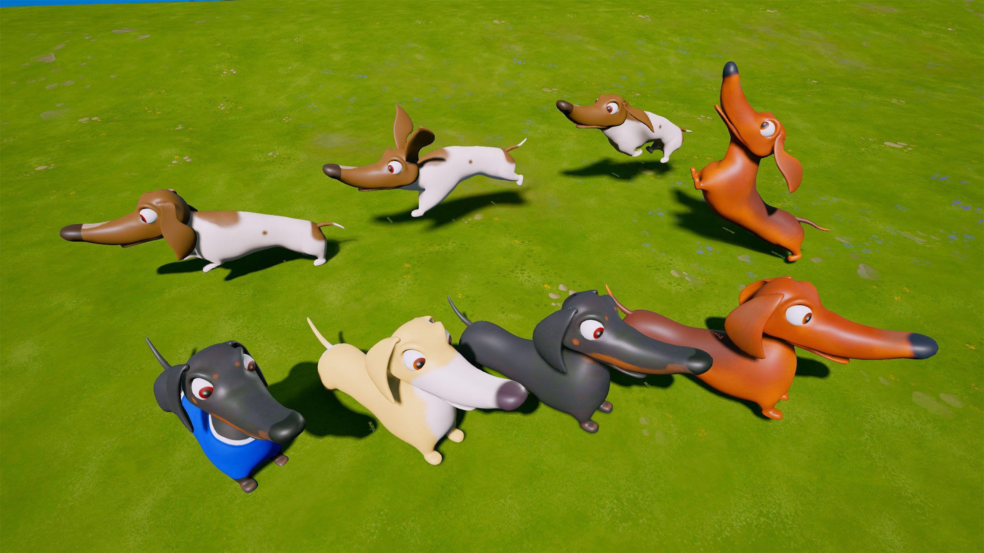 Cartoon Dog Low-poly 3D model_8