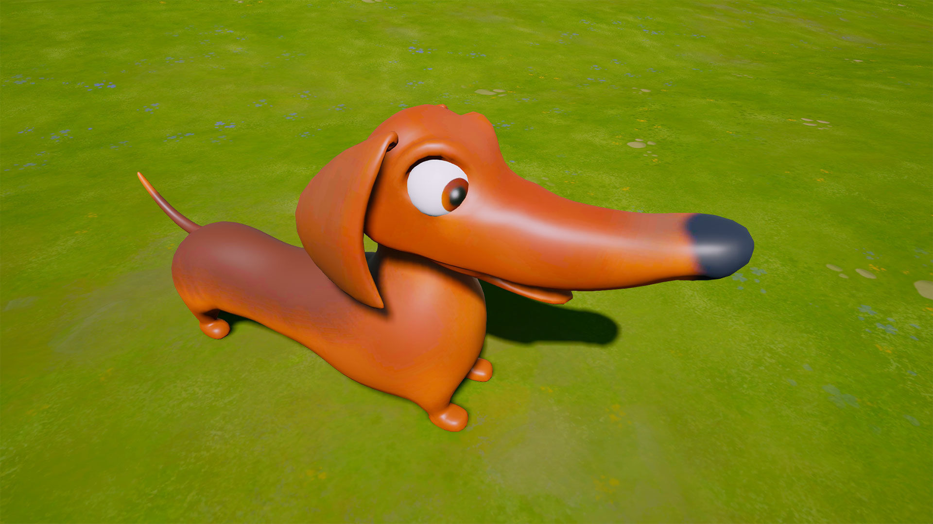 Cartoon Dog Low-poly 3D model_5