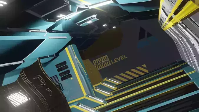 sci-fi corridor PBR ready to render