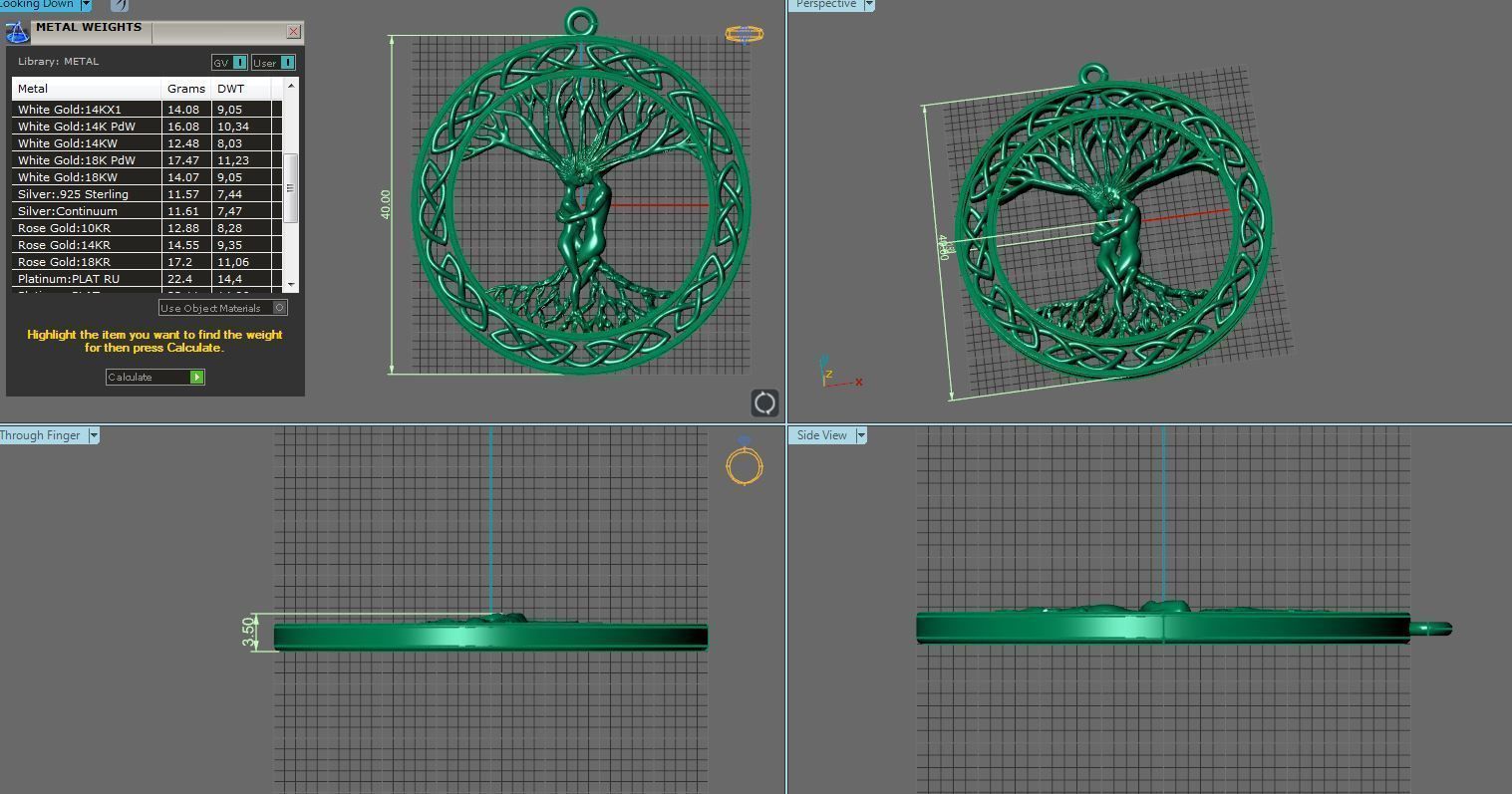 tree of life silver pendant 3D print model_5