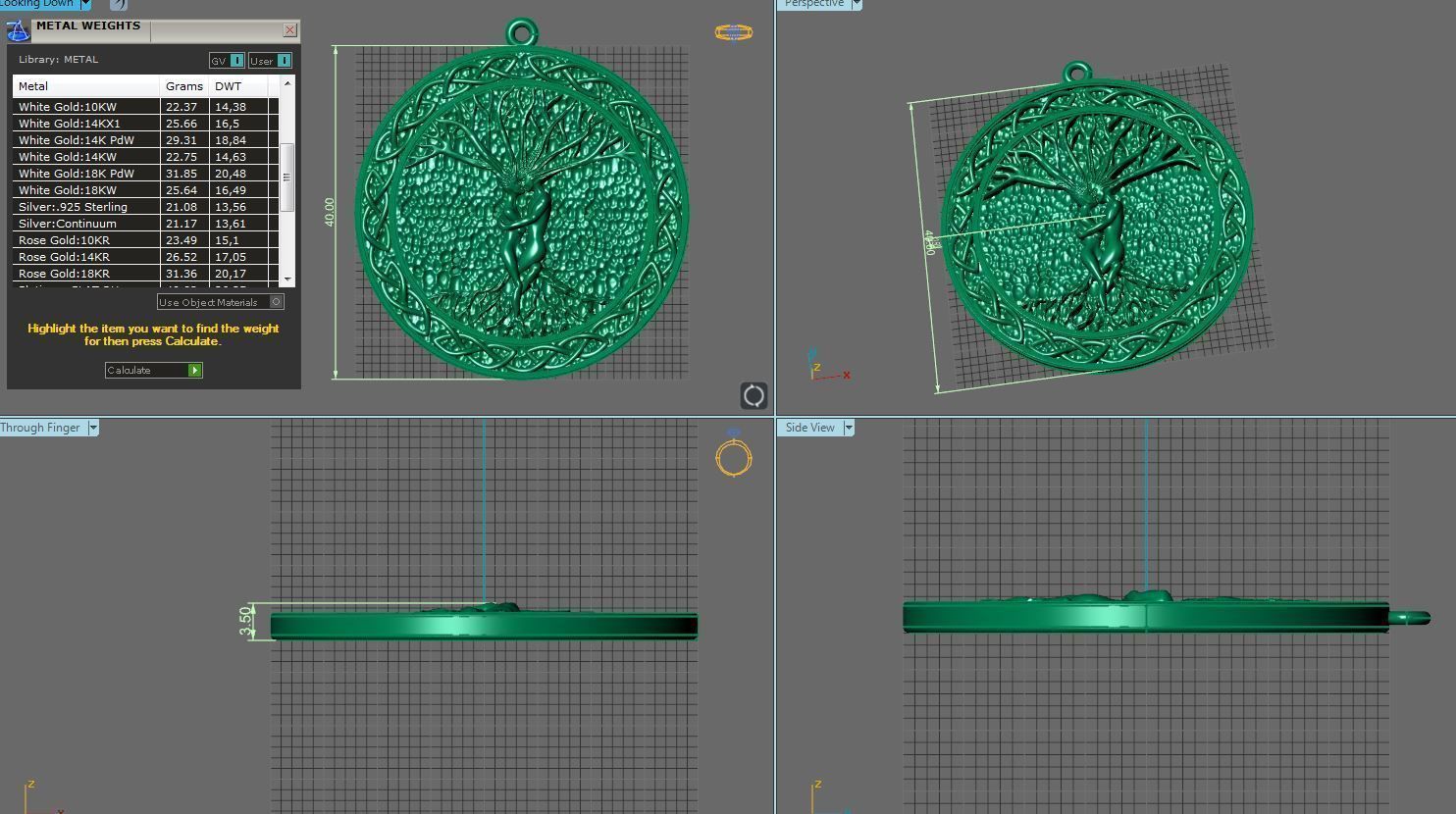 tree of life silver pendant 3D print model_4