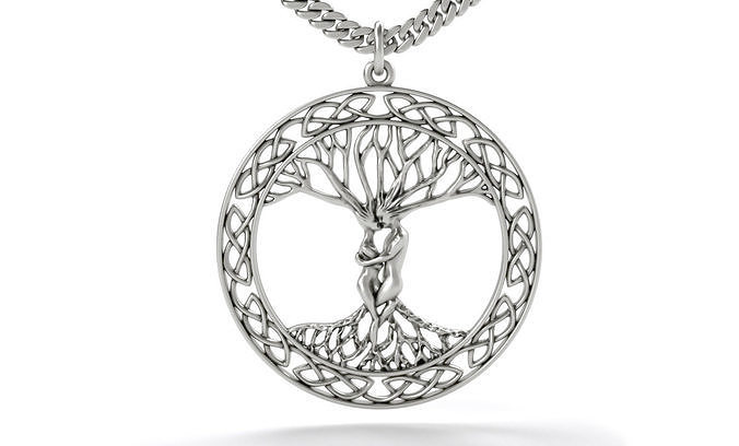 tree of life silver pendant 3D print model