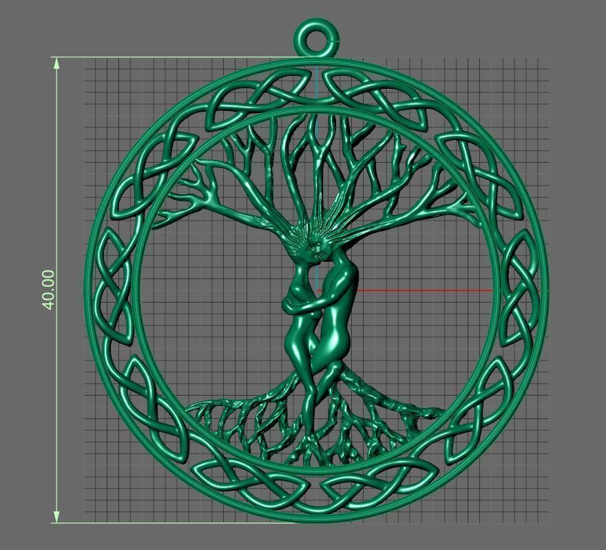 tree of life silver pendant 3D print model_2