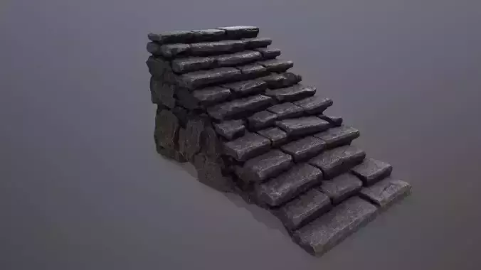 stairs stack of bricks Low-poly 3D model