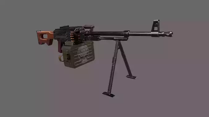 PKM Machine Gun Low-poly 3D model