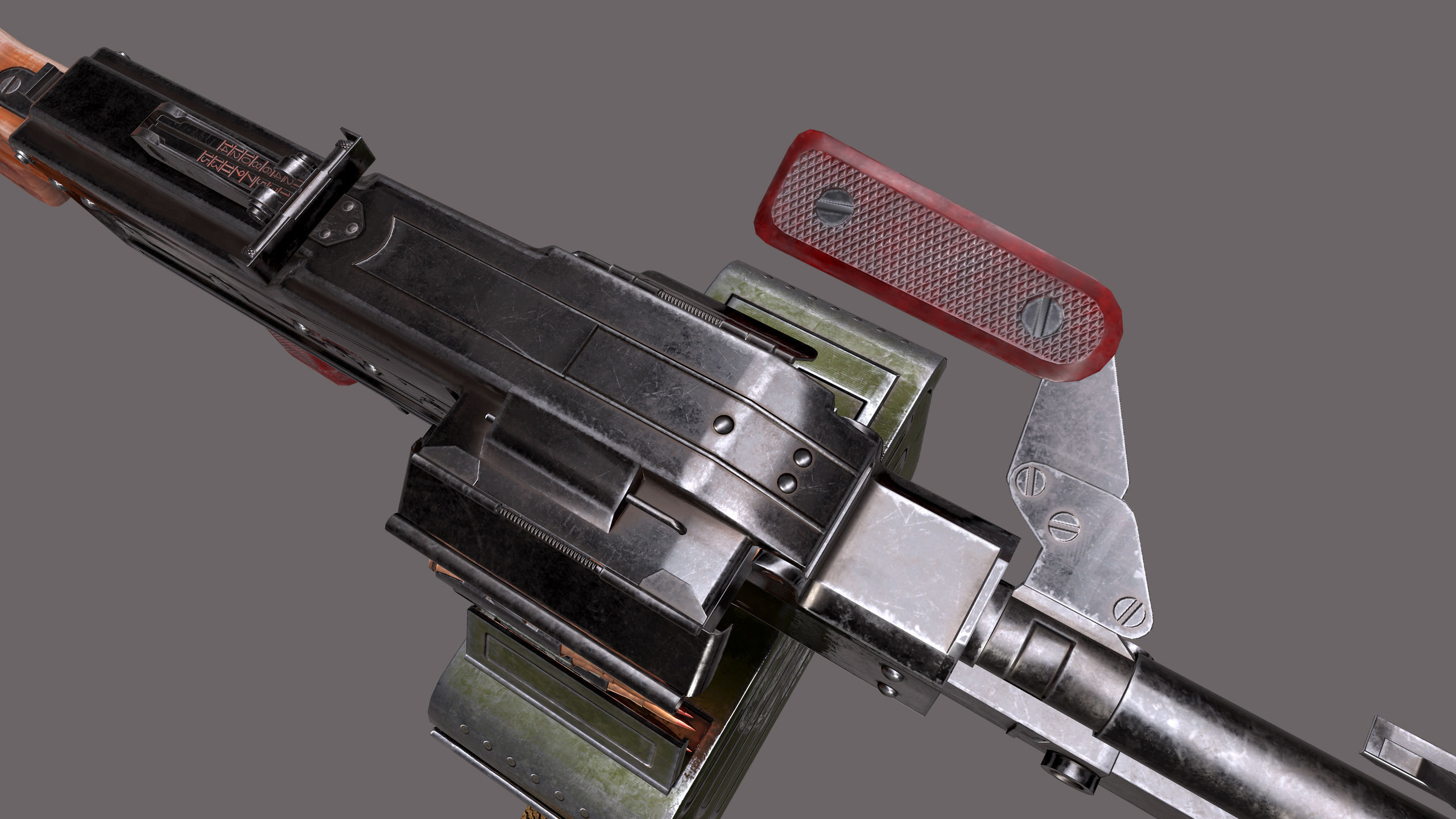 PKM Machine Gun Low-poly 3D model_4