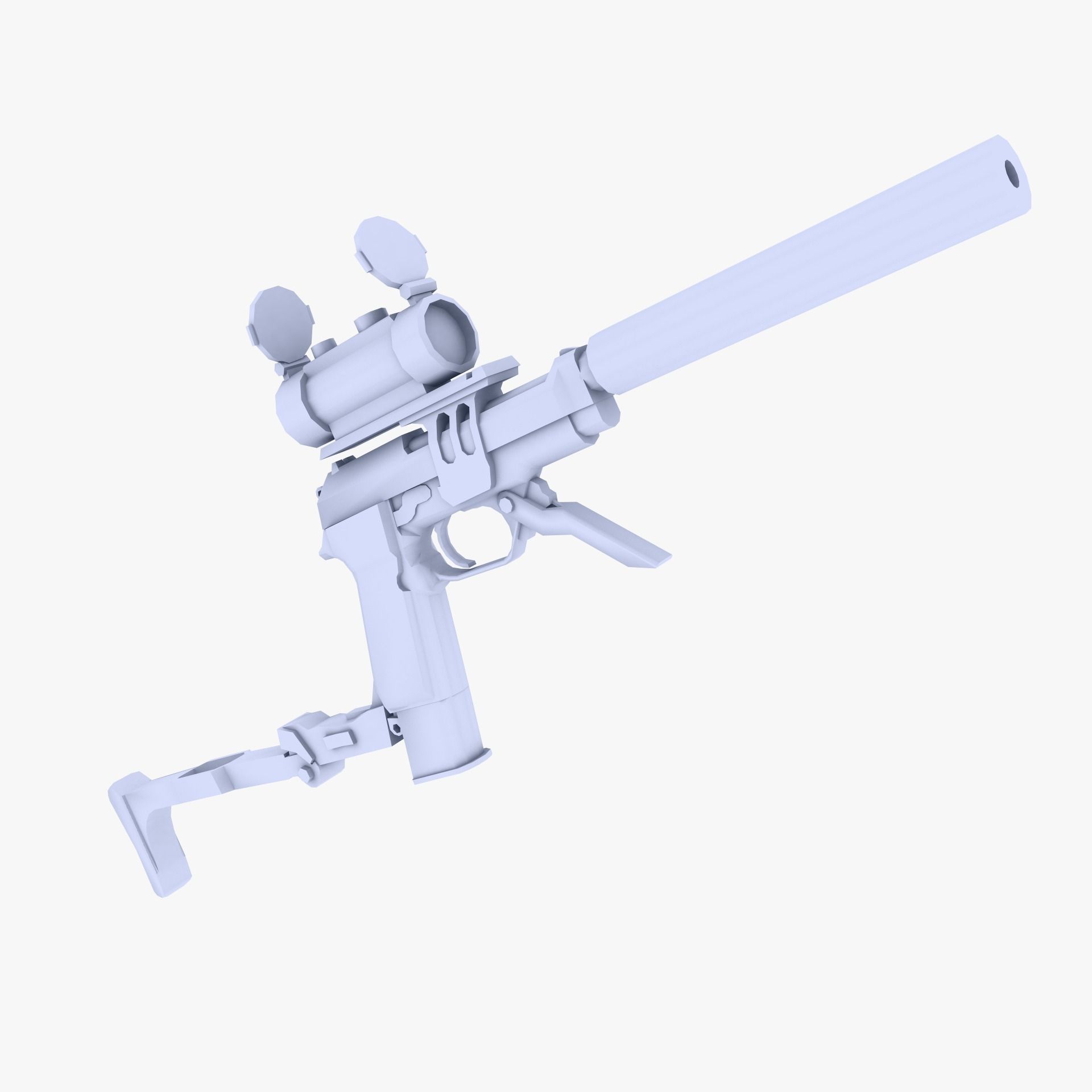 M93 Raffica modded Low-poly 3D model_0