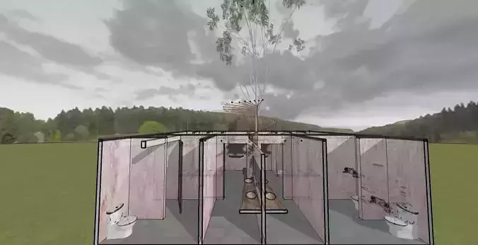 Public Bathroom 3D model